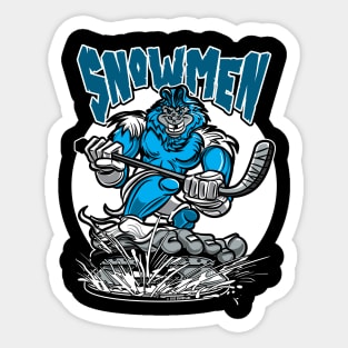 Snowmen Hockey Player Mascot Sticker